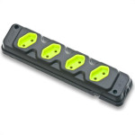 Kit C/5 - Tomada Barra Fiolux Quadrupla 2Polos 20A Preto