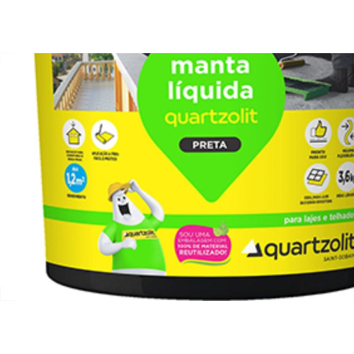Manta Liquida Quartzolit Preto 3,6Kg