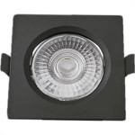 Spot Emb.06W Led 3000K Quadr Blumenau Preto