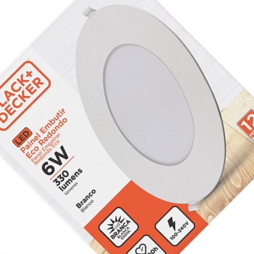 Luminaria Led Embutir Redonda 06W 6500K 12Cm B_D Eco