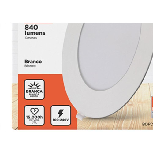 Luminaria Led Embutir Redonda 12W 6500K 17Cm B_D Eco