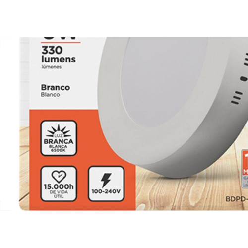 Luminaria Led Sob Red 06W 6500K 11Cm B_D Eco