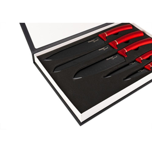 Faca Gourmet Titanium Kit 05Pc Vermelho 6893