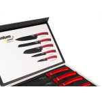 Faca Gourmet Titanium Kit 05Pc Vermelho 6893