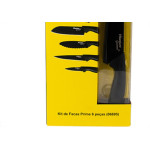 Faca Gourmet Titanium Kit 06Pc Preto 6895