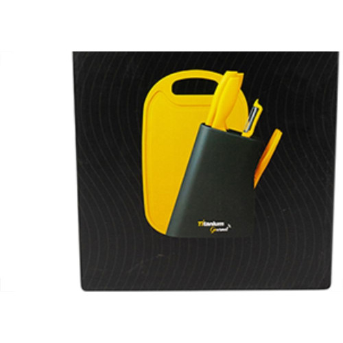 Kit C/Tabua/Porta Faca 7Pc Titanium 6894