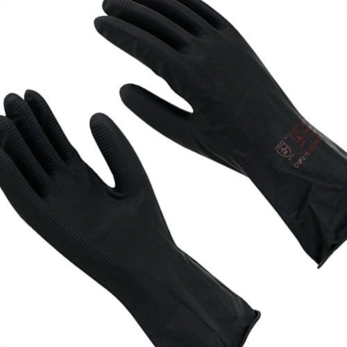 Luva Imbat Latex Forrada Preto 10-Gg - Kit C/12 Unidades