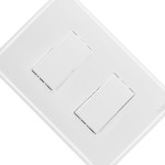 Conjunto Radial Ouro Branco 2 interruptores Simp 1809035