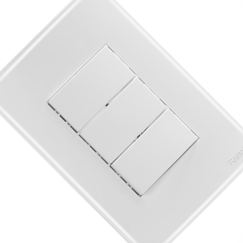 Conjunto Radial Ouro Branco 3 interruptores Simp 1809004