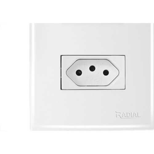 Conjunto Radial Ouro Branco 1 Simples 1Tomada 10A 1809116
