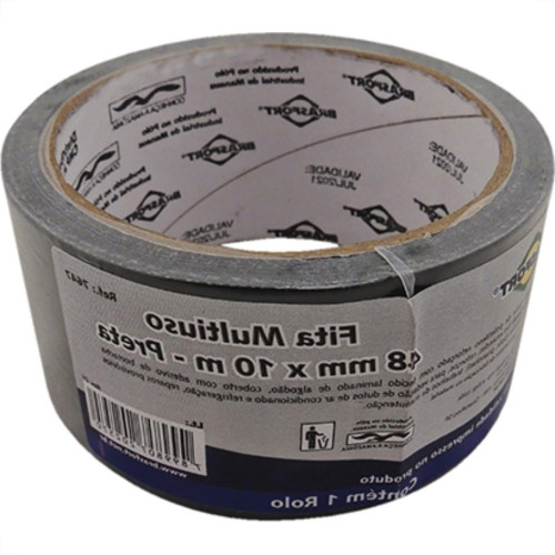 Fita Silver Tape Brasfort Preta 48Mmx10M