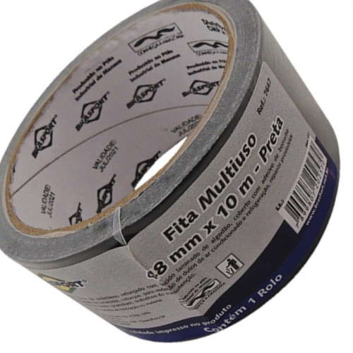 Fita Silver Tape Brasfort Preta 48Mmx10M