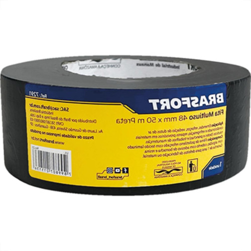Fita Silver Tape Brasfort Preta 48Mmx50M