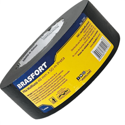 Fita Silver Tape Brasfort Preta 48Mmx50M
