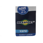 Lampada Vela Lisa Clara E14 40X127 Brasfort - Kit C/10 Unidades