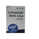 Lampada Vela Lisa Clara E14 40X127 Brasfort - Kit C/10 Unidades