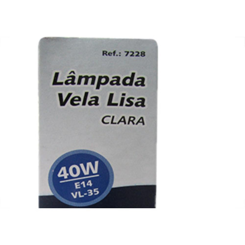 Lampada Vela Lisa Clara E14 40X127 Brasfort - Kit C/10 Unidades