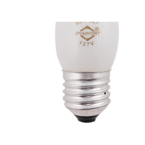 Lampada Vela Lisa Leitosa E27 40X127 Brasfort - Kit C/10 Unidades