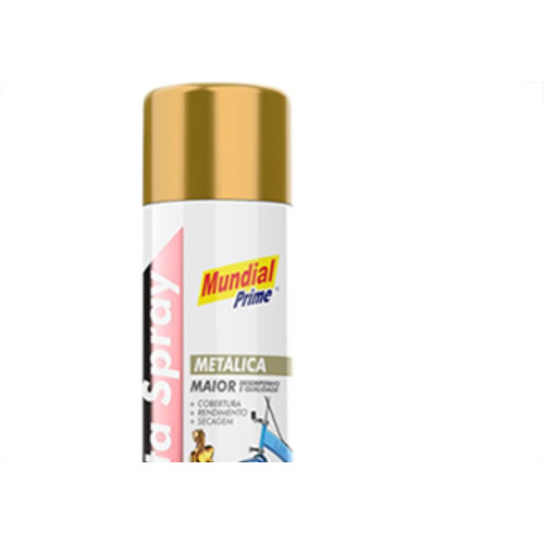 Spray Mundial Metalica Dourada 400Ml