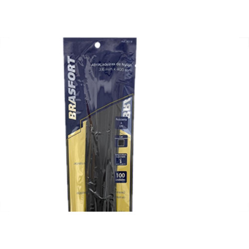 Abracadeira Nylon Brasfort 3,6X400 Preto C/100