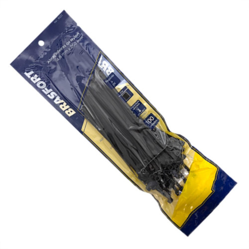 Abracadeira Nylon Brasfort 4,8X250 Preto C/100