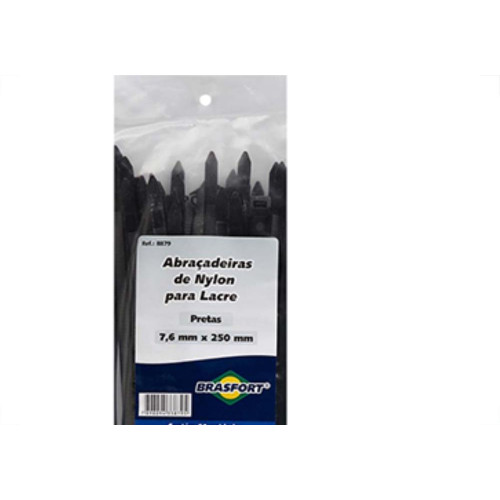 Abracadeira Nylon Brasfort 7,6X250 Preto C/50