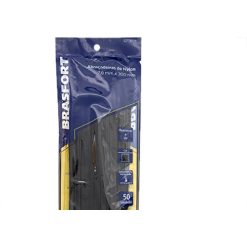 Abracadeira Nylon Brasfort 7,6X300 Preto C/50