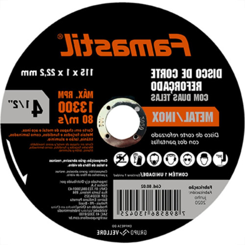 Disco Sped/Inox Famastil 4.1/2X7/8X1,0 - Kit C/10 Unidades