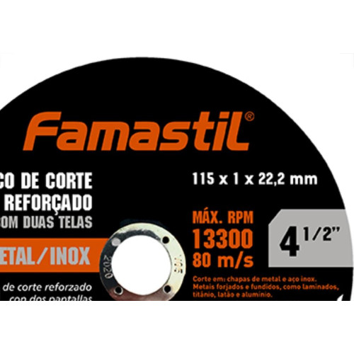 Disco Sped/Inox Famastil 4.1/2X7/8X1,0 - Kit C/10 Unidades