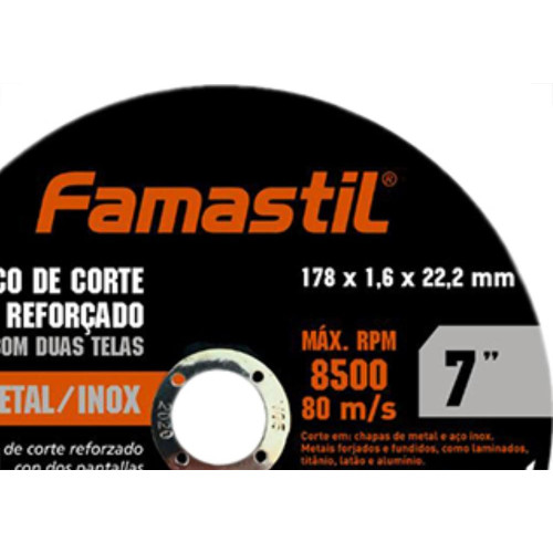 Disco Sped/Inox Famastil 7X7/8X1,6 - Kit C/10 Unidades