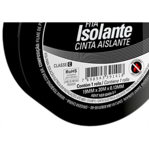 Fita Isolante Tekbond 20Mts - Kit C/10 Unidades