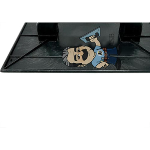 Desempenadeira Pvc Giraldi Preto Corrugada 18X30