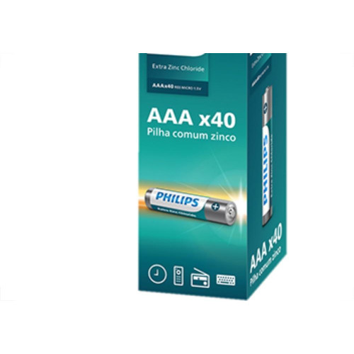 Pilha Philips Aaa4 Display Torre C/40