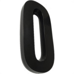 Numero 3D Pvc Deplasti 0 Preto 13Cm
