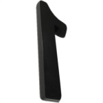 Numero 3D Pvc Deplasti 1 Preto 13Cm