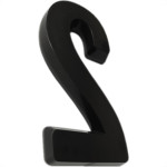 Numero 3D Pvc Deplasti 2 Preto 13Cm