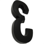Numero 3D Pvc Deplasti 3 Preto 13Cm