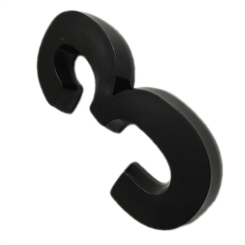 Numero 3D Pvc Deplasti 3 Preto 13Cm
