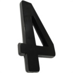 Numero 3D Pvc Deplasti 4 Preto 13Cm