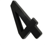 Numero 3D Pvc Deplasti 4 Preto 13Cm