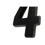 Numero 3D Pvc Deplasti 4 Preto 13Cm
