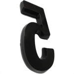 Numero 3D Pvc Deplasti 5 Preto 13Cm