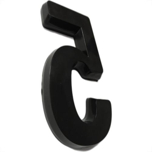 Numero 3D Pvc Deplasti 5 Preto 13Cm