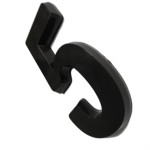 Numero 3D Pvc Deplasti 5 Preto 13Cm