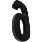 Numero 3D Pvc Deplasti 6 Preto 13Cm
