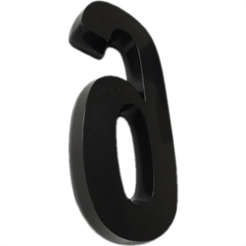 Numero 3D Pvc Deplasti 6 Preto 13Cm