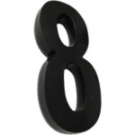 Numero 3D Pvc Deplasti 8 Preto 13Cm