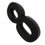 Numero 3D Pvc Deplasti 8 Preto 13Cm