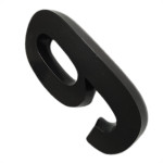 Numero 3D Pvc Deplasti 9 Preto 13Cm