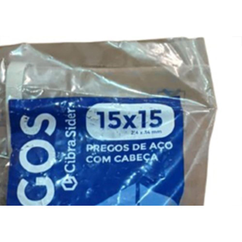 Prego Polido Cibra C/Cabeça  15X15 (2,40X34mm) Prego Polido Cibra C/Cabeça  15X15 (2,40X34mm)
